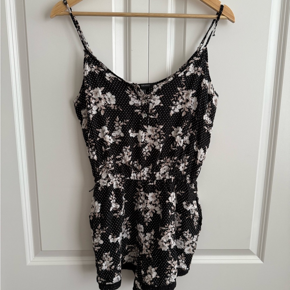 Forever 21 Floral Dot Romper